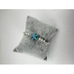 Gümüş Yıldız Kabuklu Ayarlanabilir Bileklik